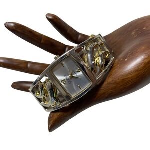 Studio Time Vintage Two-Tone Dolphin Motif Cuff Watch *Parts Only*